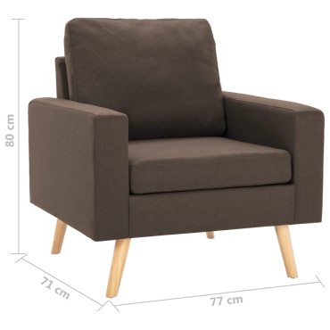 vidaXL Πολυθρόνα Καφέ Υφασμάτινη 77x71x80cm 1 τεμ.