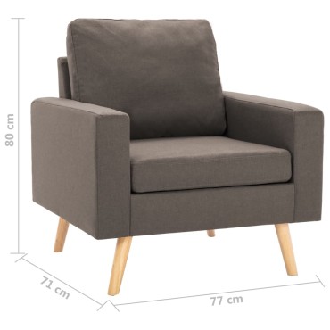 vidaXL Πολυθρόνα Taupe Υφασμάτινη 77x71x80cm 1 τεμ.