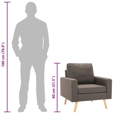 vidaXL Πολυθρόνα Taupe Υφασμάτινη 77x71x80cm 1 τεμ.