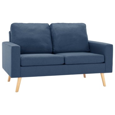 vidaXL Καναπές Διθέσιος Μπλε Υφασμάτινος 130x76x82,5cm 1 τεμ.