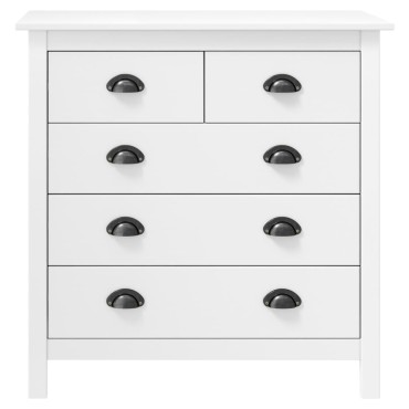 vidaXL Μπουφές Hill Λευκός 79x40x80cm από Μασίφ Ξύλο Πεύκου 1 τεμ.