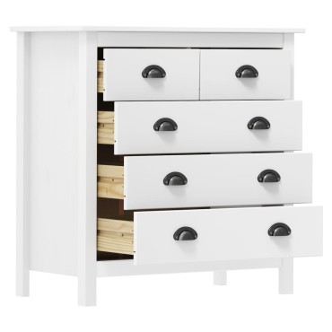 vidaXL Μπουφές Hill Λευκός 79x40x80cm από Μασίφ Ξύλο Πεύκου 1 τεμ.