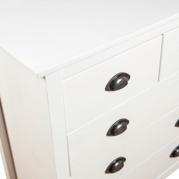 vidaXL Μπουφές Hill Λευκός 79x40x80cm από Μασίφ Ξύλο Πεύκου 1 τεμ.