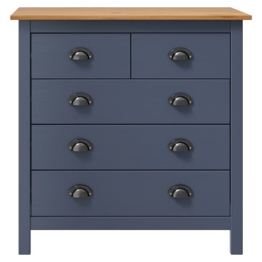 vidaXL Μπουφές Hill Γκρι 79x40x80cm από Μασίφ Ξύλο Πεύκου 1 τεμ.