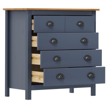 vidaXL Μπουφές Hill Γκρι 79x40x80cm από Μασίφ Ξύλο Πεύκου 1 τεμ.