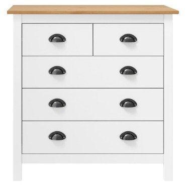 vidaXL Μπουφές Hill Λευκός 79x40x80cm από Μασίφ Ξύλο Πεύκου 1 τεμ.