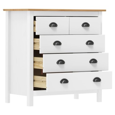 vidaXL Μπουφές Hill Λευκός 79x40x80cm από Μασίφ Ξύλο Πεύκου 1 τεμ.