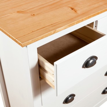 vidaXL Μπουφές Hill Λευκός 79x40x80cm από Μασίφ Ξύλο Πεύκου 1 τεμ.