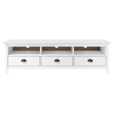vidaXL Έπιπλο Τηλεόρασης Hill Λευκό 158x40x47cm Ξύλο Πεύκου