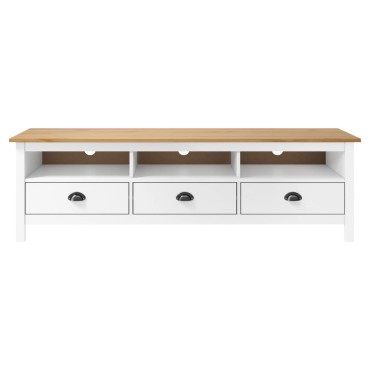 vidaXL Έπιπλο Τηλεόρασης Hill Λευκό 158x40x47cm Ξύλο Πεύκου