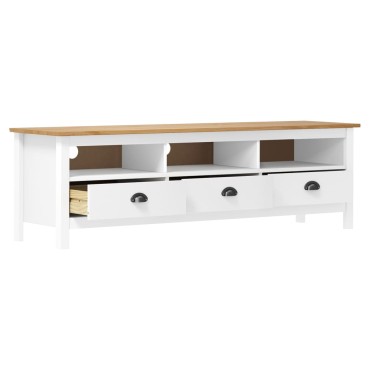 vidaXL Έπιπλο Τηλεόρασης Hill Λευκό 158x40x47cm Ξύλο Πεύκου
