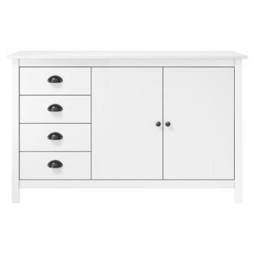 vidaXL Μπουφές Hill Λευκός 130x40x80cm από Μασίφ Ξύλο Πεύκου 1 τεμ.