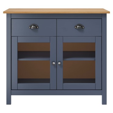 vidaXL Μπουφές Hill Γκρι 90x40x80cm από Μασίφ Ξύλο Πεύκου 1 τεμ.