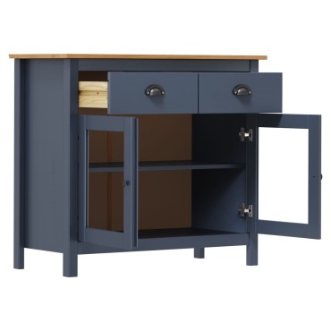 vidaXL Μπουφές Hill Γκρι 90x40x80cm από Μασίφ Ξύλο Πεύκου 1 τεμ.