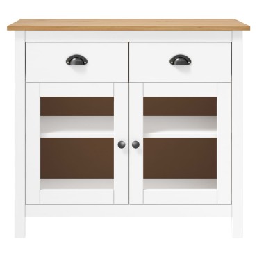 vidaXL Μπουφές Hill Λευκός 90x40x80cm από Μασίφ Ξύλο Πεύκου 1 τεμ.