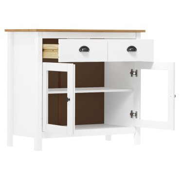 vidaXL Μπουφές Hill Λευκός 90x40x80cm από Μασίφ Ξύλο Πεύκου 1 τεμ.