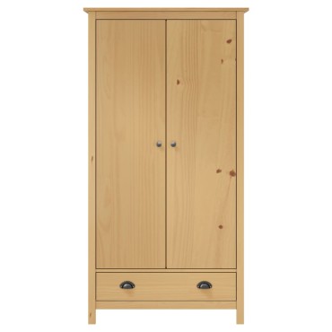 vidaXL Ντουλάπα Hill Δίφυλλη 89x50x170cm Μασίφ Ξύλο Πεύκου 1 τεμ.