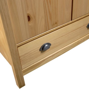 vidaXL Ντουλάπα Hill Δίφυλλη 89x50x170cm Μασίφ Ξύλο Πεύκου 1 τεμ.