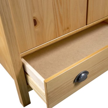 vidaXL Ντουλάπα Hill Δίφυλλη 89x50x170cm Μασίφ Ξύλο Πεύκου 1 τεμ.