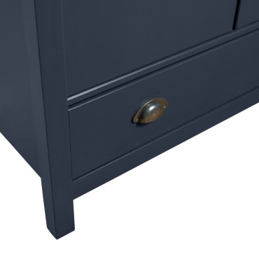 vidaXL Ντουλάπα Hill Δίφυλλη Γκρι 89x50x170cm Μασίφ Ξύλο Πεύκου 1 τεμ.