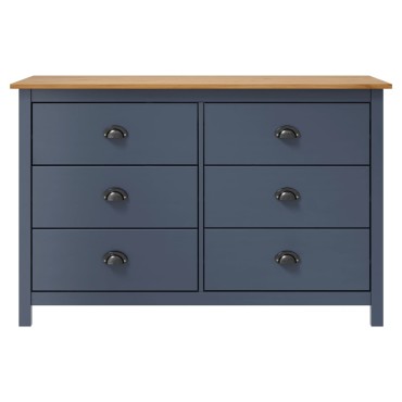 vidaXL Μπουφές Hill Γκρι 125x40x80cm από Μασίφ Ξύλο Πεύκου 1 τεμ.