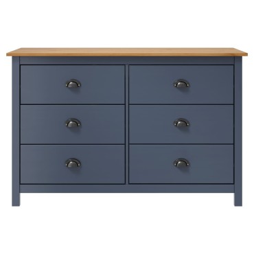 vidaXL Μπουφές Hill Γκρι 125x40x80cm από Μασίφ Ξύλο Πεύκου 1 τεμ.