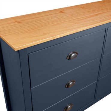 vidaXL Μπουφές Hill Γκρι 125x40x80cm από Μασίφ Ξύλο Πεύκου 1 τεμ.