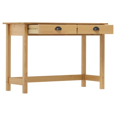 vidaXL Κονσόλα Hill Γκρι 2 Συρτάρια 110x45x74cm από Μασίφ Ξύλο Πεύκου 1 τεμ.