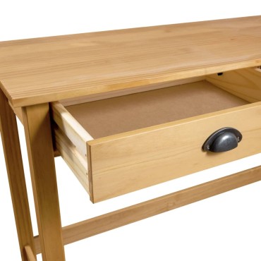 vidaXL Κονσόλα Hill Γκρι 2 Συρτάρια 110x45x74cm από Μασίφ Ξύλο Πεύκου 1 τεμ.
