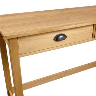 vidaXL Κονσόλα Hill Γκρι 2 Συρτάρια 110x45x74cm από Μασίφ Ξύλο Πεύκου 1 τεμ.