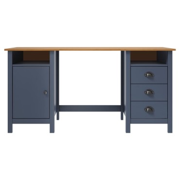 vidaXL Γραφείο Hill Γκρι 150x50x74cm από Μασίφ Ξύλο Πεύκου 1 τεμ.