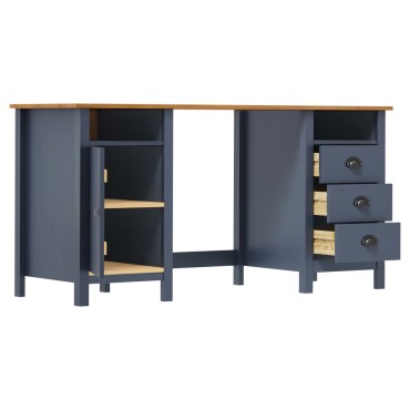 vidaXL Γραφείο Hill Γκρι 150x50x74cm από Μασίφ Ξύλο Πεύκου 1 τεμ.