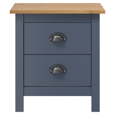 vidaXL Κομοδίνο Hill Γκρι 46x35x49,5cm από Μασίφ Ξύλο Πεύκου 1 τεμ.