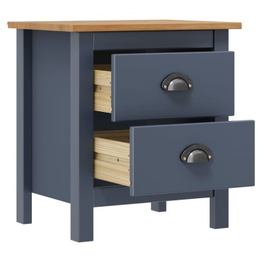 vidaXL Κομοδίνο Hill Γκρι 46x35x49,5cm από Μασίφ Ξύλο Πεύκου 1 τεμ.