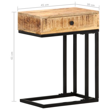 vidaXL Τραπεζάκι Βοηθητικό Σχήμα «U» 45x30x61cm Μασίφ Ξύλο Μάνγκο 1 τεμ.