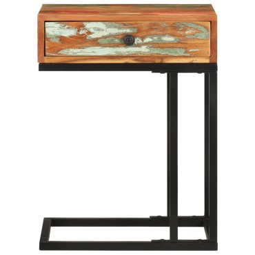vidaXL Τραπεζάκι Βοηθητικό Σχήμα «U» 45x30x61cm Μασίφ Ανακυκλ. Ξύλο 1 τεμ.
