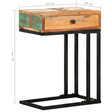 vidaXL Τραπεζάκι Βοηθητικό Σχήμα «U» 45x30x61cm Μασίφ Ανακυκλ. Ξύλο 1 τεμ.
