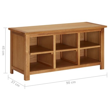 vidaXL Παπουτσοθήκη 90x37x45cm από Μασίφ Ξύλο Δρυός
