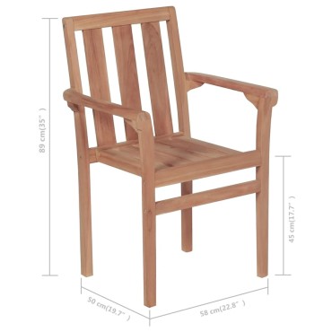 vidaXL Καρέκλες Κήπου 2 τεμ. από Μασίφ Ξύλο Teak με Πράσινα Μαξιλάρια 58x50x89cm