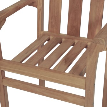 vidaXL Καρέκλες Κήπου 2 τεμ. από Μασίφ Ξύλο Teak με Γαλάζια Μαξιλάρια 58x50x89cm