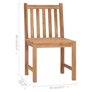 vidaXL Καρέκλες Κήπου 2 τεμ. από Μασίφ Ξύλο Teak με Μαξιλάρια 50x53x90cm