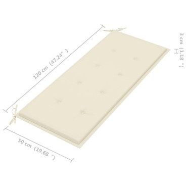 vidaXL Παγκάκι Κήπου από Μπαμπού με Μαξιλάρι 120x55x90cm 1 τεμ.