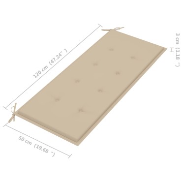 vidaXL Παγκάκι Κήπου από Μπαμπού με Μαξιλάρι 120x55x90cm 1 τεμ.
