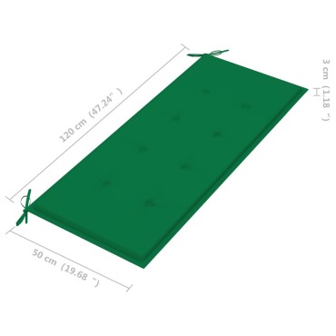 vidaXL Παγκάκι Κήπου από Μπαμπού με Μαξιλάρι 120x55x90cm 1 τεμ.