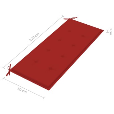 vidaXL Παγκάκι Κήπου από Μπαμπού με Μαξιλάρι 120x55x90cm 1 τεμ.