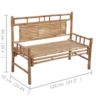 vidaXL Παγκάκι Κήπου από Μπαμπού με Μαξιλάρι 120x55x90cm 1 τεμ.
