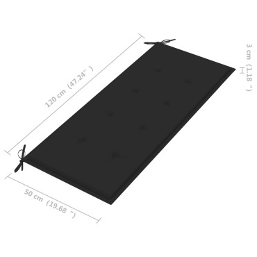 vidaXL Παγκάκι Κήπου από Μπαμπού με Μαξιλάρι 120x55x90cm 1 τεμ.