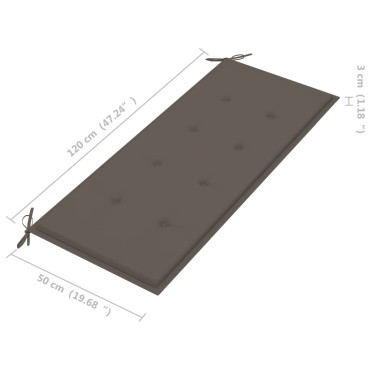 vidaXL Παγκάκι Κήπου από Μπαμπού με Μαξιλάρι 120x55x90cm 1 τεμ.