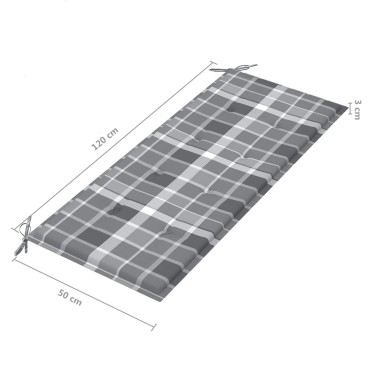 vidaXL Παγκάκι Κήπου από Μπαμπού με Μαξιλάρι 120x55x90cm 1 τεμ.