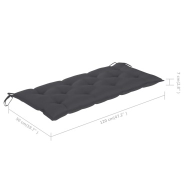 vidaXL Παγκάκι Κήπου από Μπαμπού με Μαξιλάρι 120x55x90cm 1 τεμ.